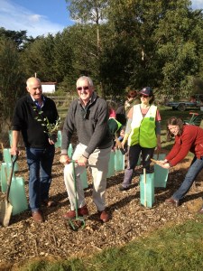 L-R: Cr John Letchford, Cr John Connor, Kate Daniel Woodend Landcare and Cr Jennifer Anderson